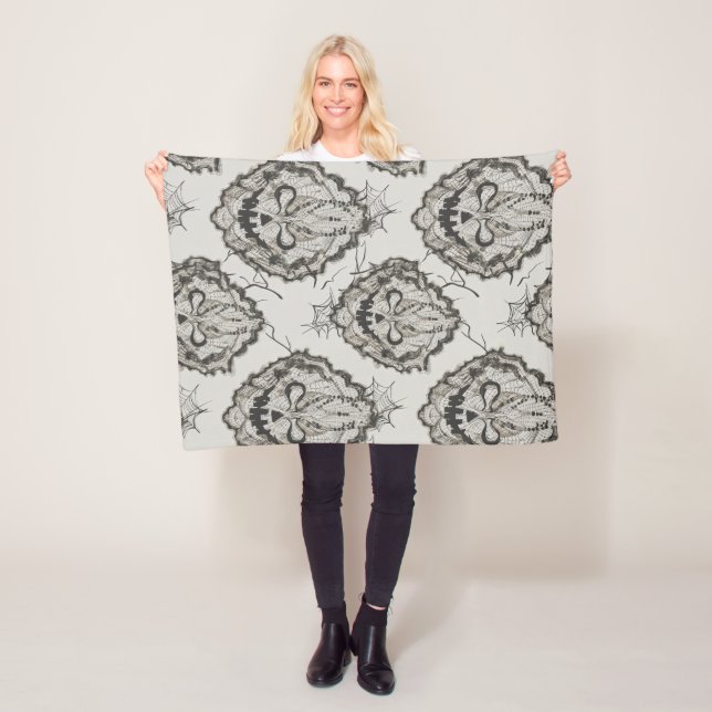 Halloween Black Lace Spiderweb Blanket & Pillow –  (In Situ)