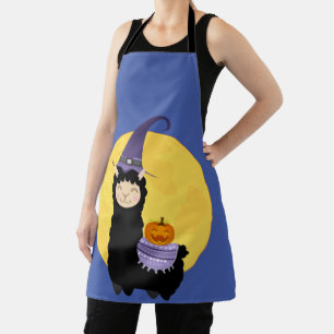 Halloween Black Llama Apron