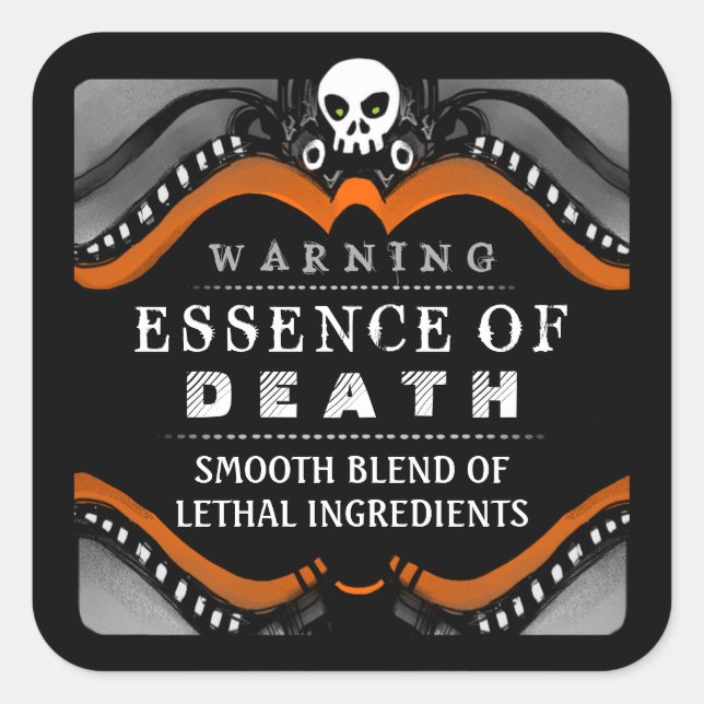 Halloween Black Orange White Drink or Treat Label (Front)
