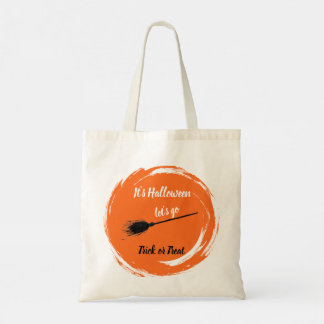 Halloween Black Orange YOUR NAME Tote Bag