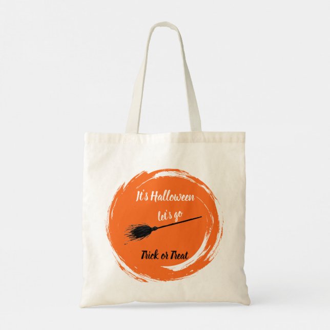Halloween Black Orange YOUR NAME Tote Bag (Back)