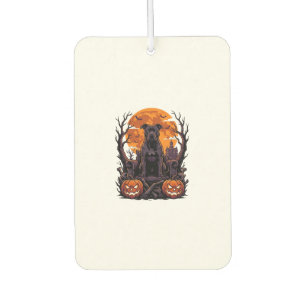 Halloween Black Pitbull Throne Pumpkins Full Moon_ Car Air Freshener