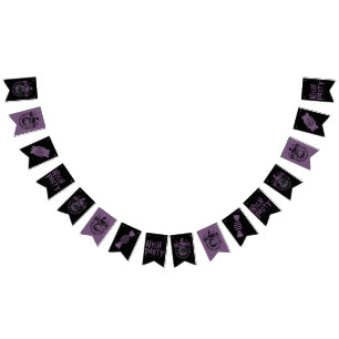 Halloween Black & Purple Garland – Spooky Pumpkin