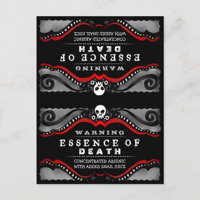 Halloween Black Red White Food Beverage Tent Card (Front)