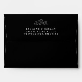 Halloween Black Rose Matching Wedding Envelope