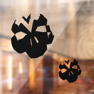 Halloween black scary skulls decorations window cling