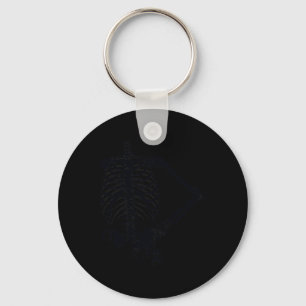 Halloween Black Skeleton Hand on Hip Key Ring
