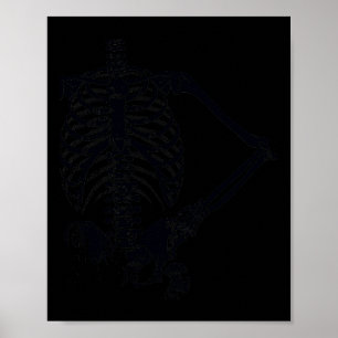 Halloween Black Skeleton Hand on Hip Poster