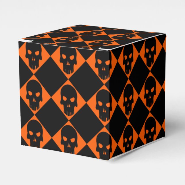 Halloween Black Skull Favour Box (Front Side)