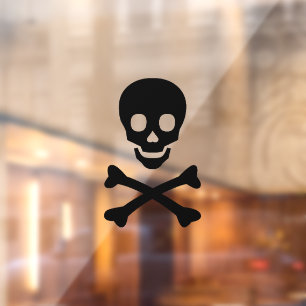 Halloween black skull scary spooky decorations  window cling