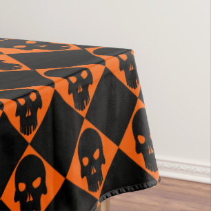 Halloween Black Skulls Table Cloth
