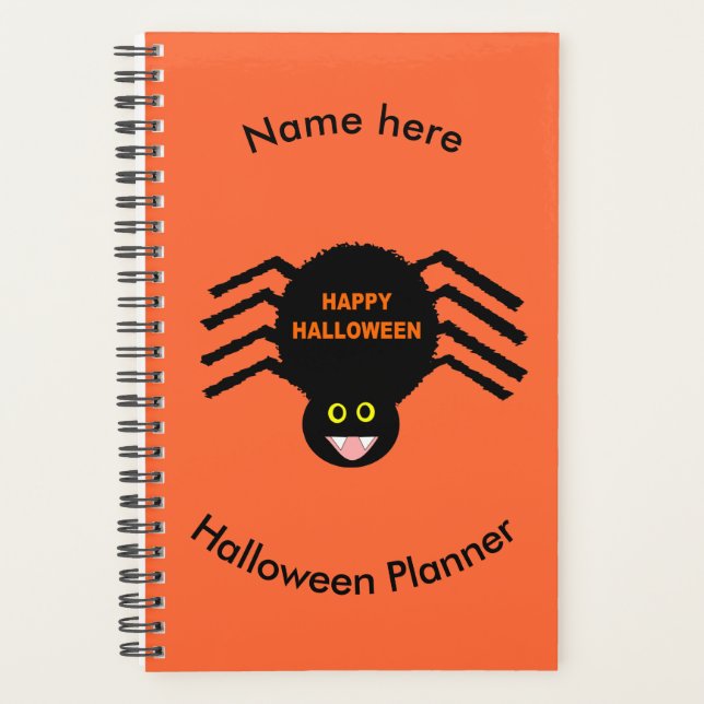 Halloween Black Spdier Custom Planner (Front)
