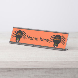 Halloween Black Spider Custom Desk Sign