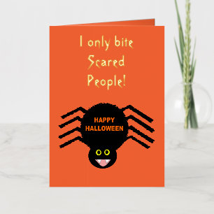 Halloween Black Spider Custom Foil Greeting Card