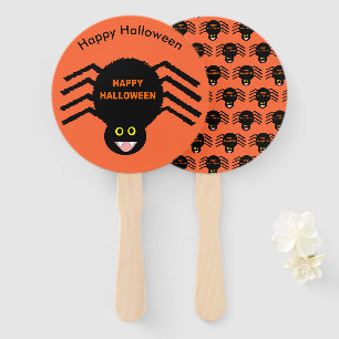 Halloween Black Spider Custom Hand Fan