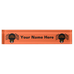 Halloween Black Spider Custom Nameplate