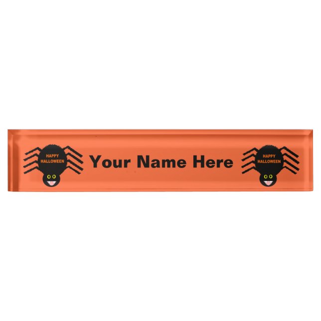Halloween Black Spider Custom Nameplate (Front)