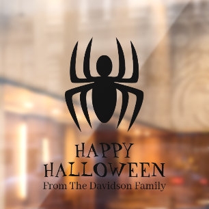 Halloween black spider custom text decoration window cling