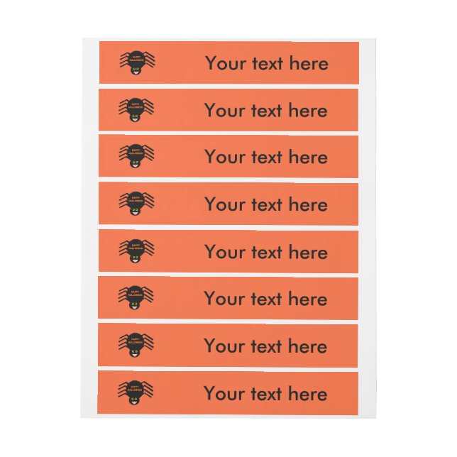 Halloween Black Spider Customisable Labels (Sheet)