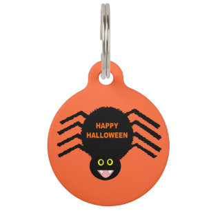 Halloween Black Spider Dog Tag