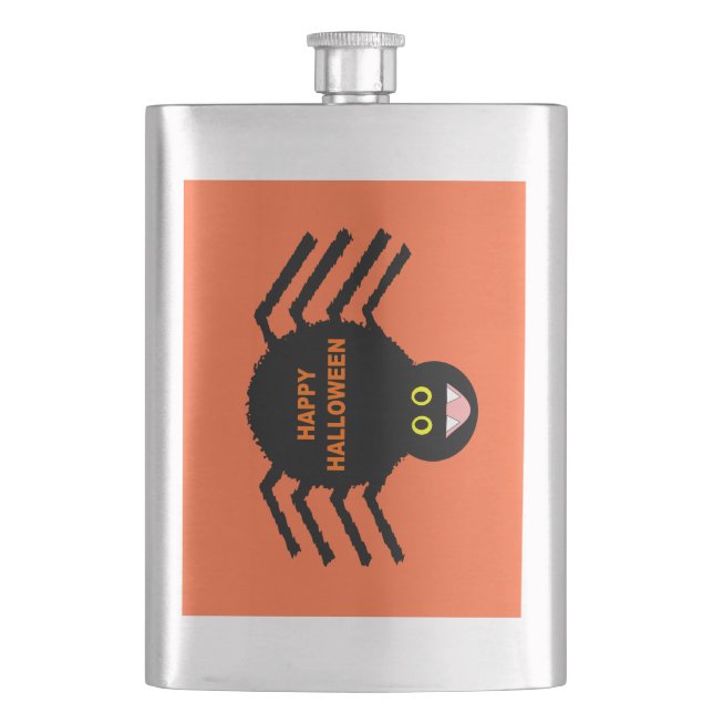 Halloween Black Spider Flask (Front)