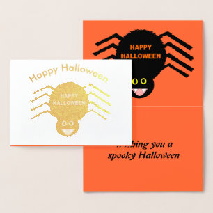 Halloween Black Spider Foil Card
