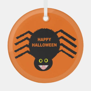Halloween Black Spider Glass Tree Decoration