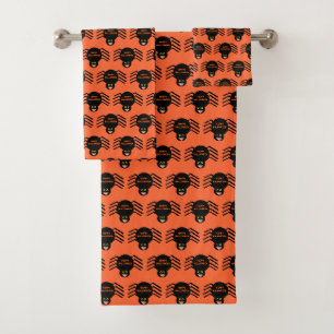 Halloween Black Spider Patterned Towels