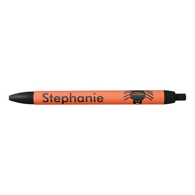 Halloween Black Spider Personalised Pen (Front)