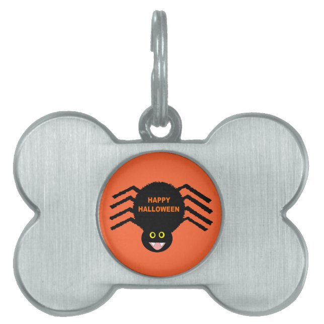 Halloween Black Spider Pet Tag (Front)