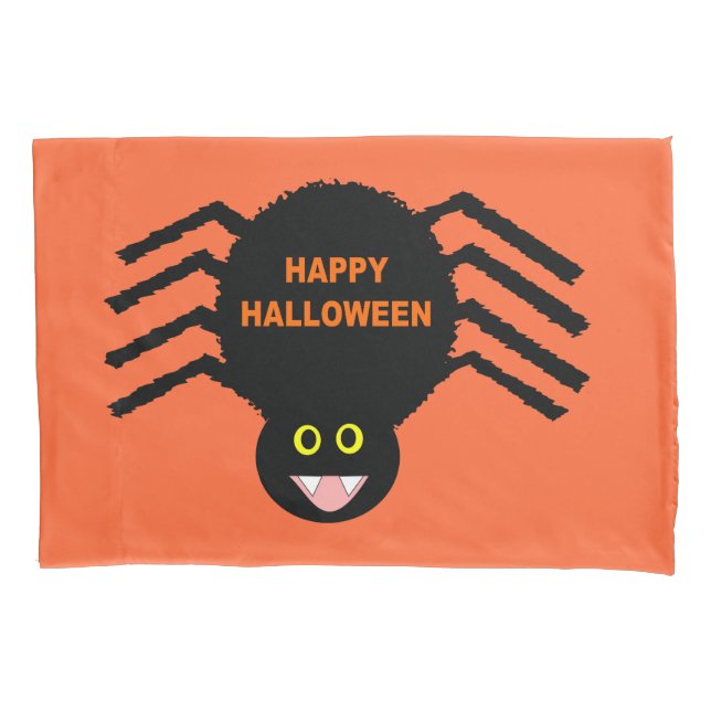Halloween Black Spider Pillowcase (Front)