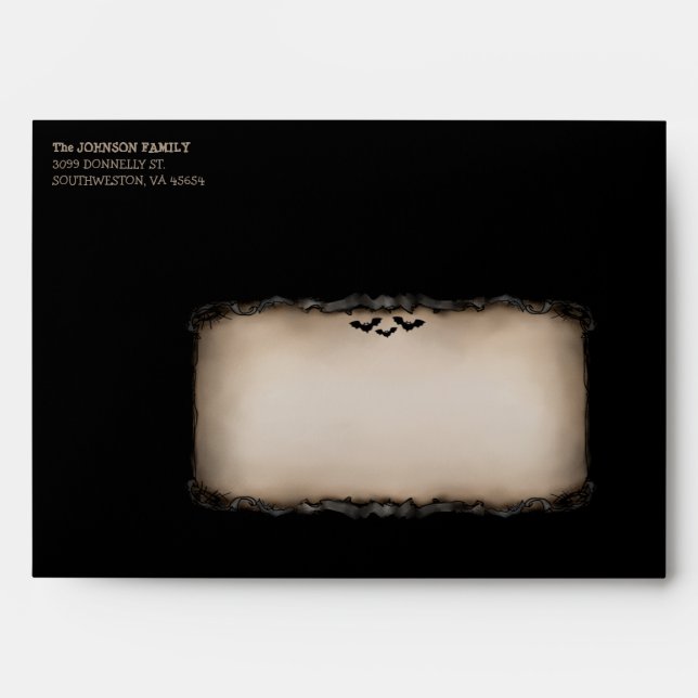 Halloween Black & Tan Happy Halloween Envelope (Front)