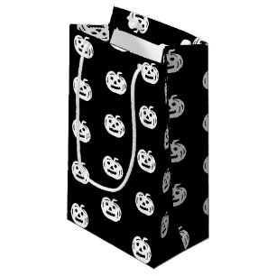 Halloween black white jack o lantern pattern cute small gift bag