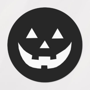 Halloween black white Jack o lantern pumpkin face