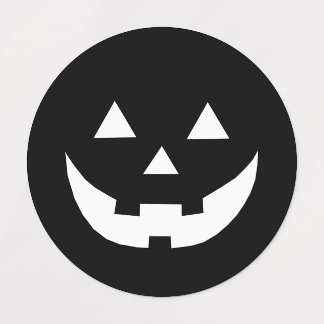 Halloween black white Jack o lantern pumpkin face (Design 1)