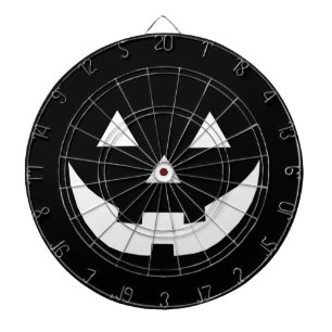 Halloween black white Jack o lantern pumpkin face Dartboard