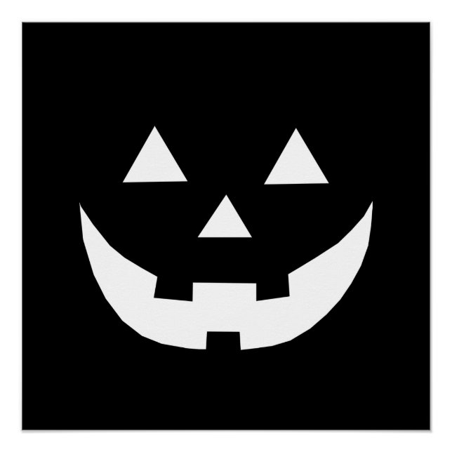 Halloween black white Jack o lantern pumpkin Poster (Front)