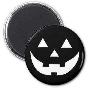 Halloween black white Jack o lantern spooky decor Magnet