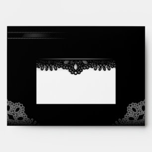 Halloween Black & White Lace SKELETONS Wedding Envelope