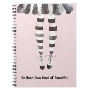Halloween Black White Pink Legs Stockings Girl Notebook