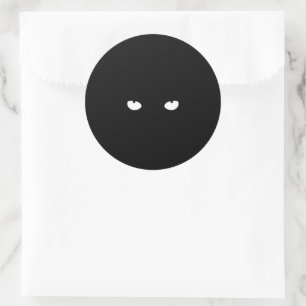 Halloween black white scary ghost eyes spooky classic round sticker