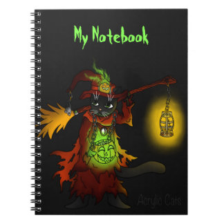 Halloween Black Witch Cat Notebook