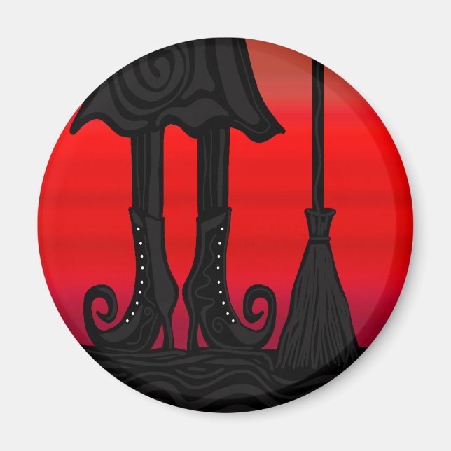 Halloween black witch magnet (Front)