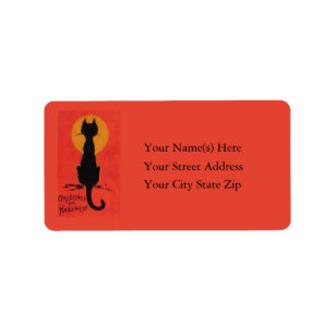 Halloween Blackest of Cats Vintage Label