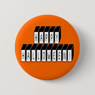 Halloween Block Text 6 Cm Round Badge