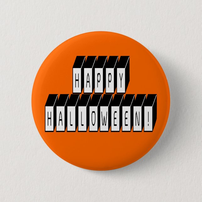 Halloween Block Text 6 Cm Round Badge (Front)
