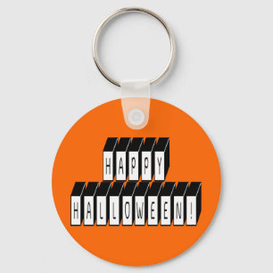 Halloween Block Text Key Ring