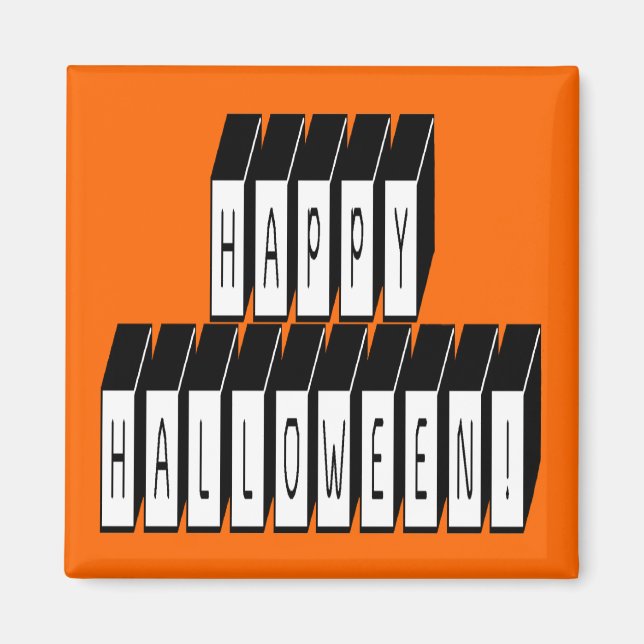 Halloween Block Text Magnet (Front)