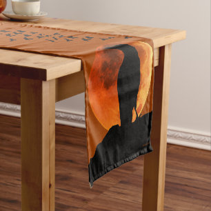 Halloween Blood Moon Ravens Long Table Runner