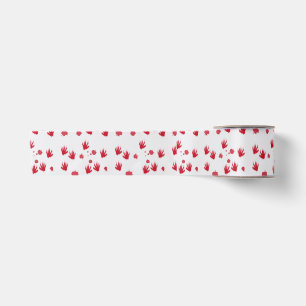 Halloween Blood Spatter and Prints Hallowtine Patt Satin Ribbon